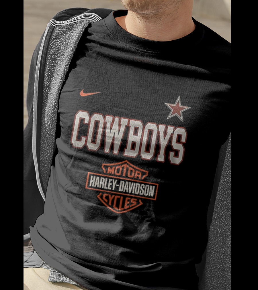Cowboys Harley-Davidson Motor Style Nike Star T-Shirt