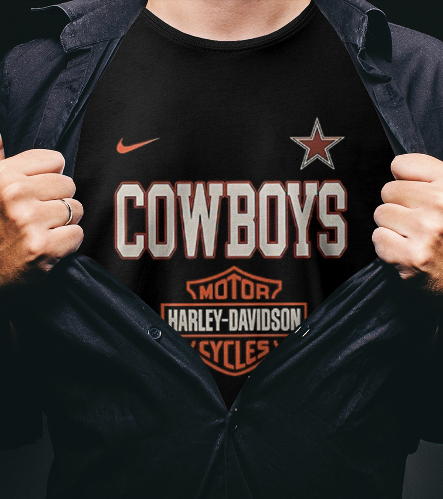 Cowboys Harley-Davidson Motor Style Nike Star T-Shirt