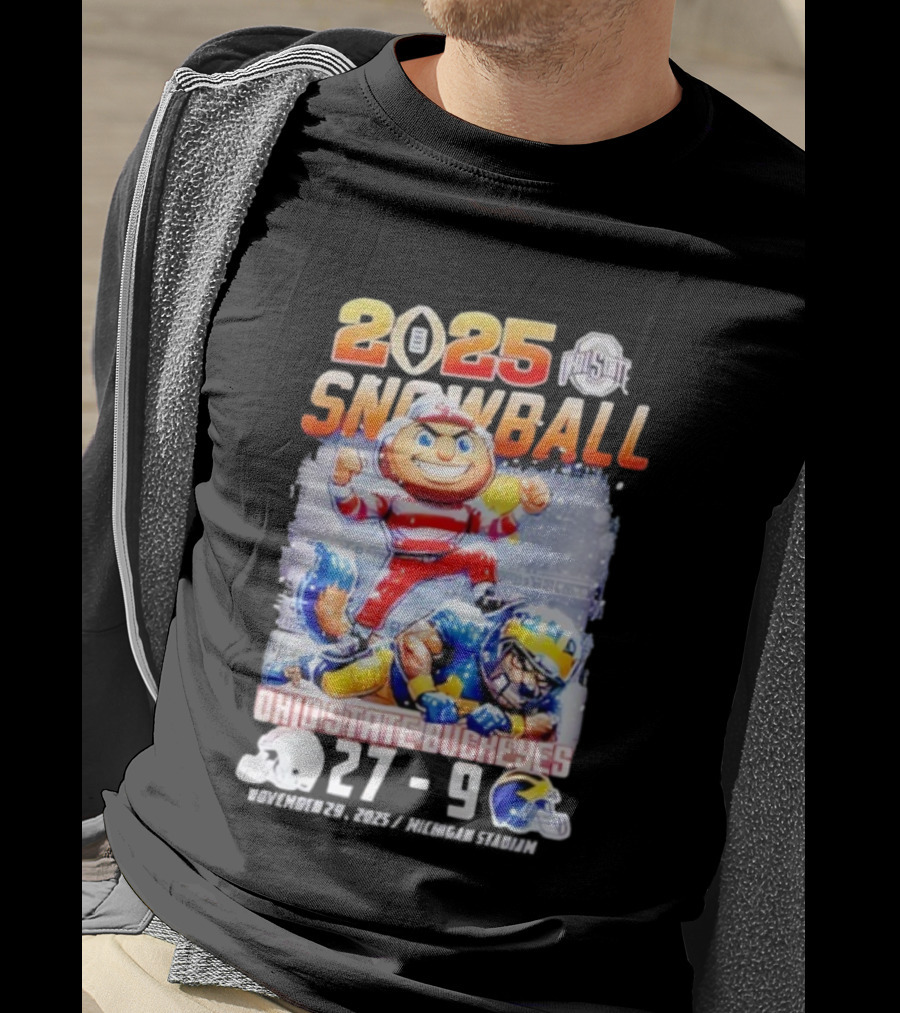 Ohio State Buckeyes 2025 Snowball Champions 27-9 Mascot Victory T-Shirt
