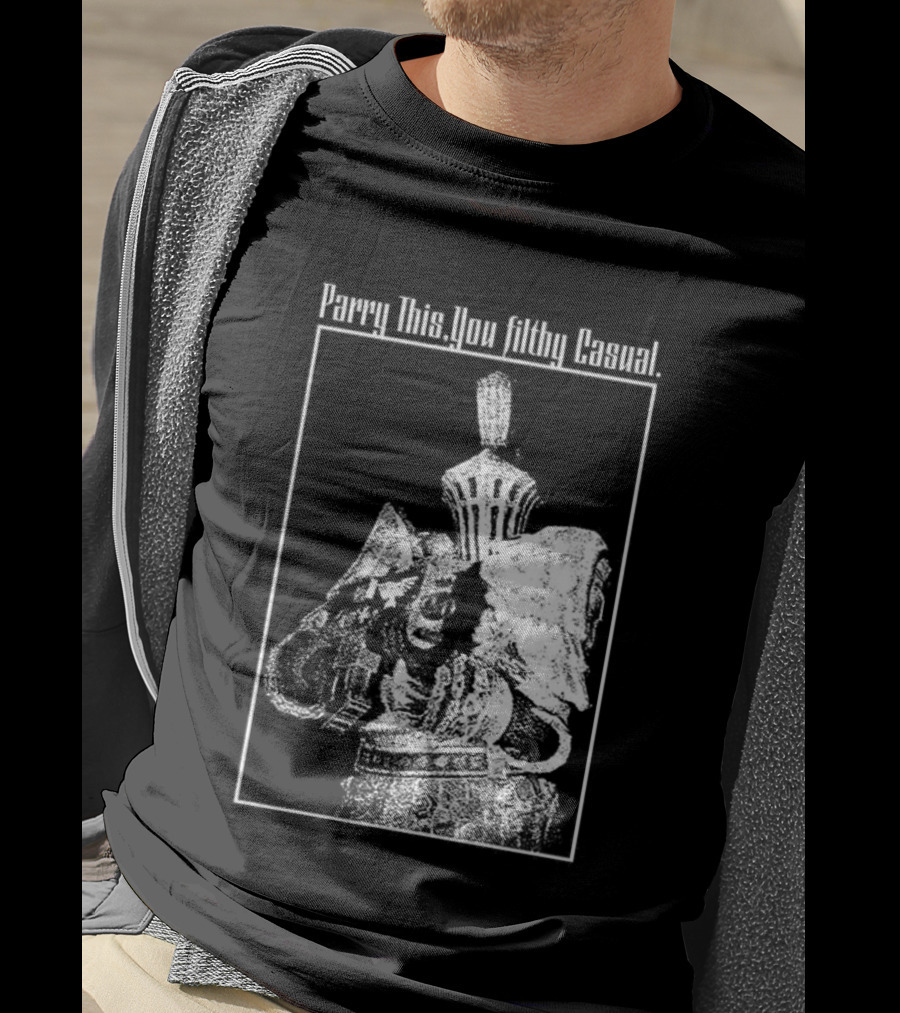 Parry This You Filthy Casual Knight With Gun Retro Style T-Shirt