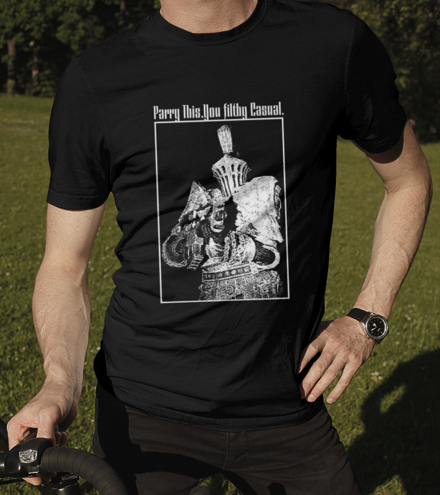 Parry This You Filthy Casual Knight With Gun Retro Style T-Shirt