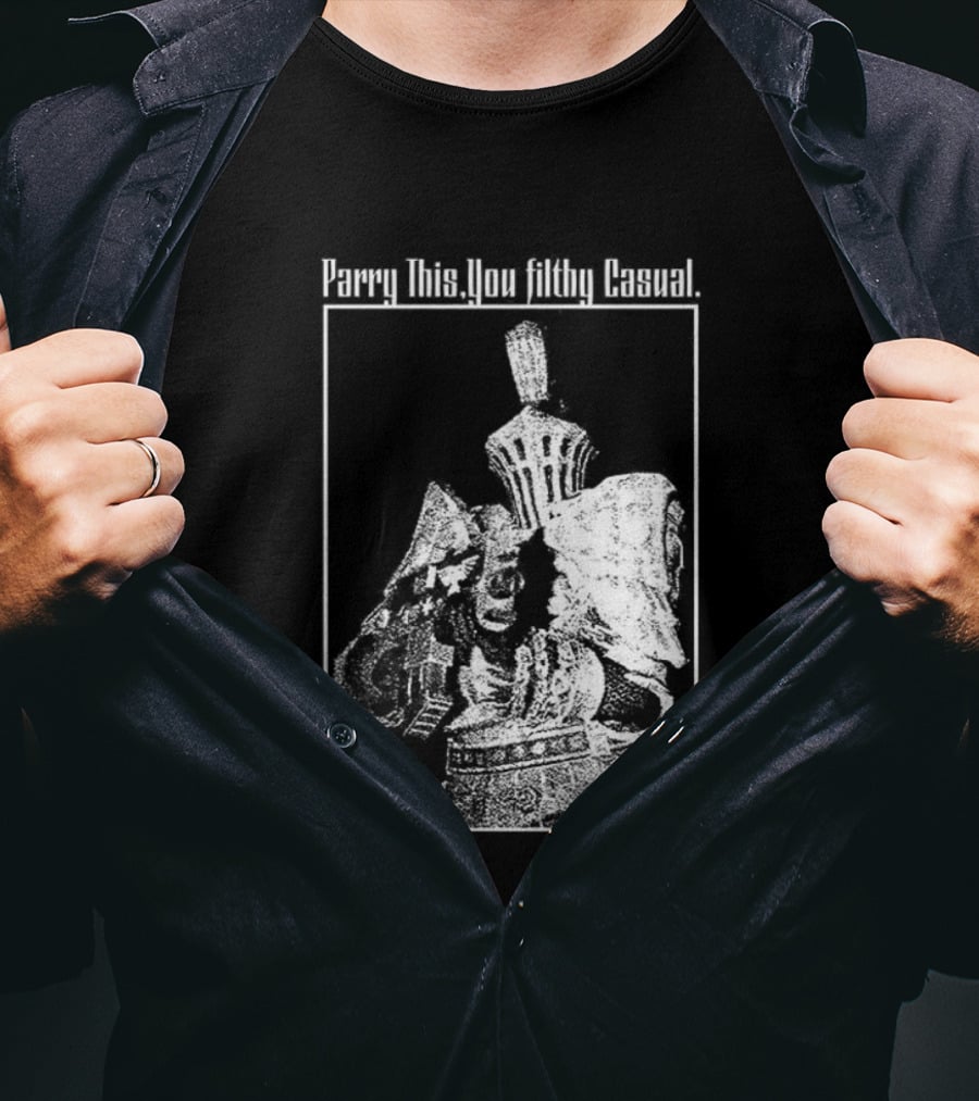 Parry This You Filthy Casual Knight With Gun Retro Style T-Shirt