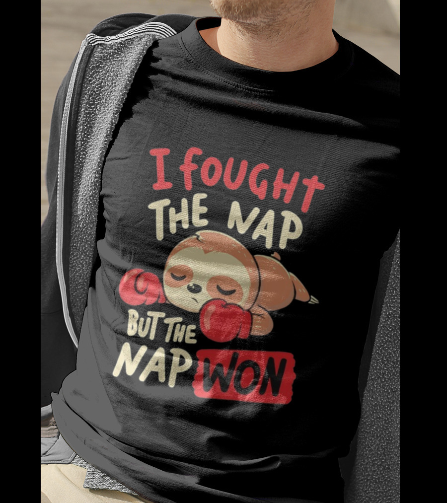 I Fought The Nap But The Nap Won Sloth Boxing Gloves T-Shirt