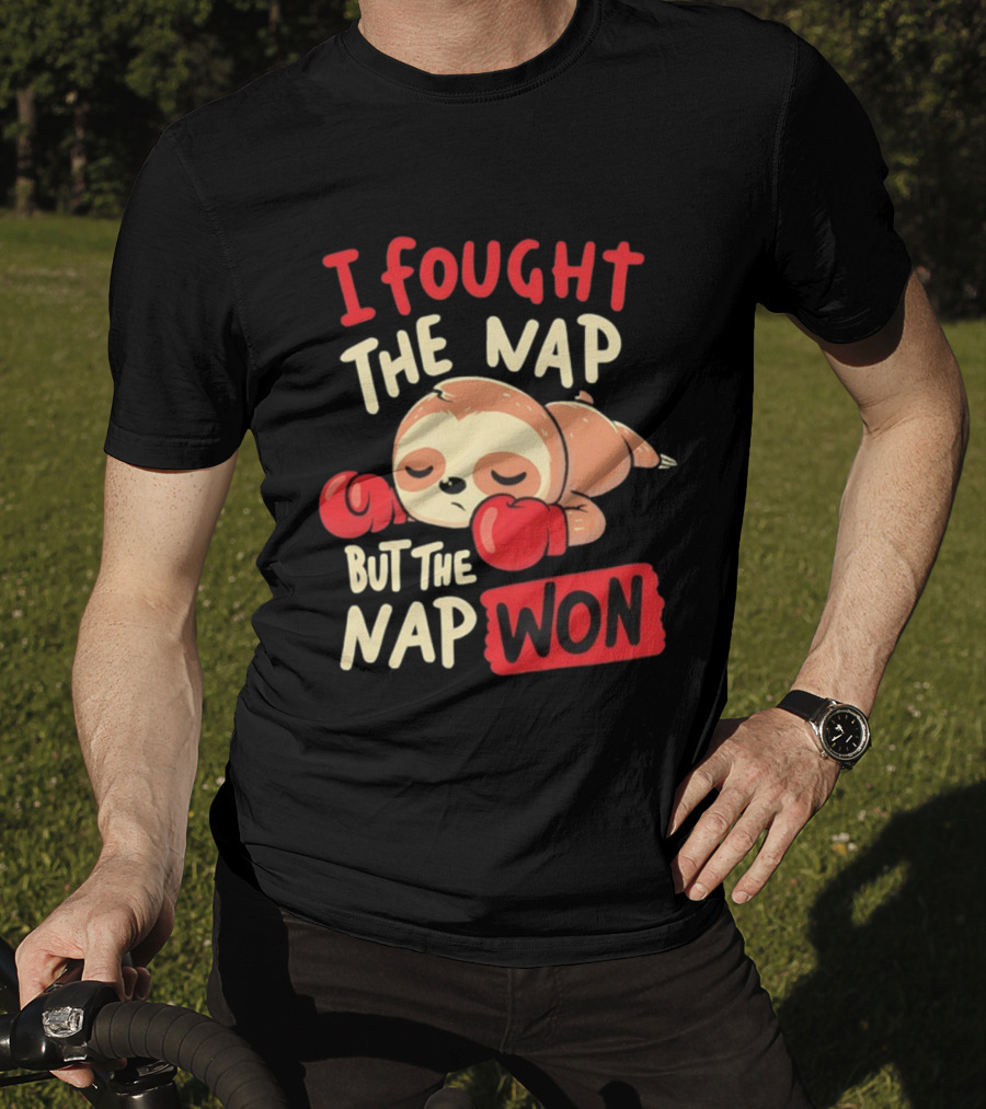 I Fought The Nap But The Nap Won Sloth Boxing Gloves T-Shirt