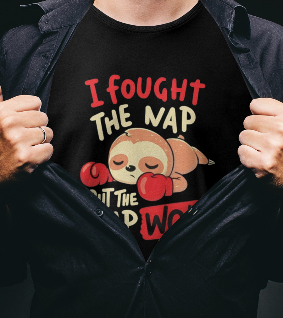 I Fought The Nap But The Nap Won Sloth Boxing Gloves T-Shirt
