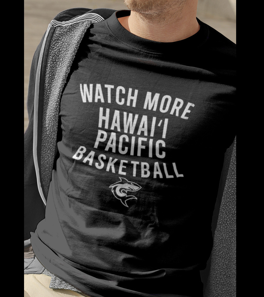 More Hawai'i Pacific Basketball Shark Icon T-Shirt