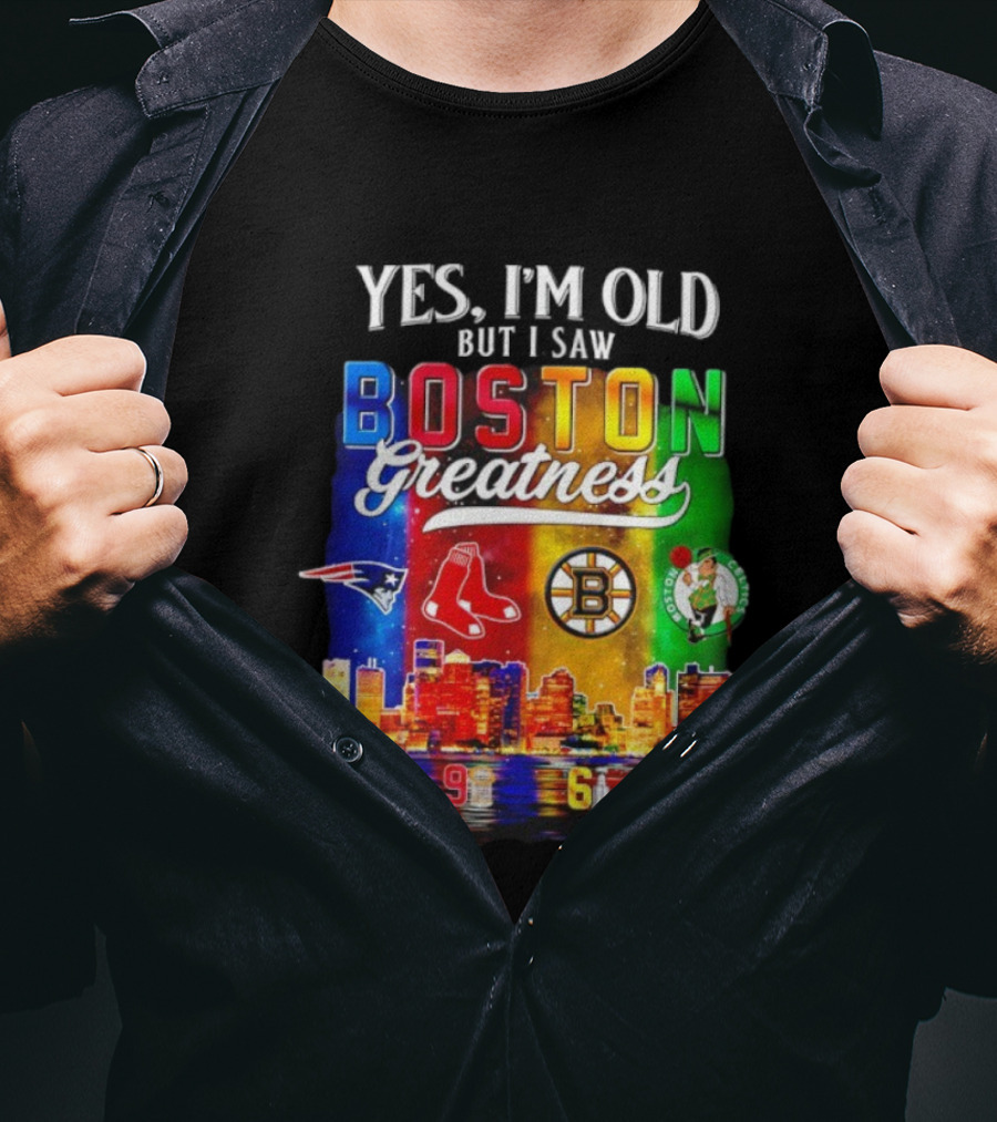 Boston Greatness Patriots Red Sox Bruins Celtics Skyline T-Shirt