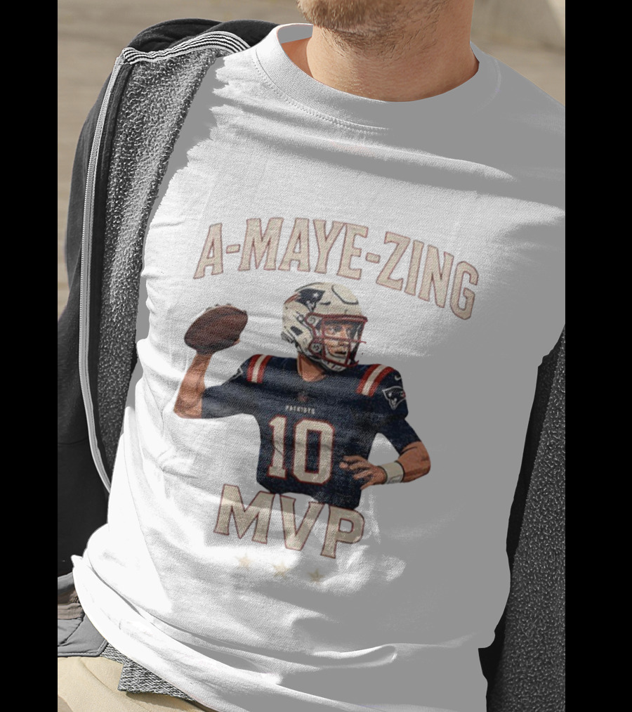 A Maye Zing Drake Maye New England Patriots MVP 2025 Iconic Number 10 T-Shirt