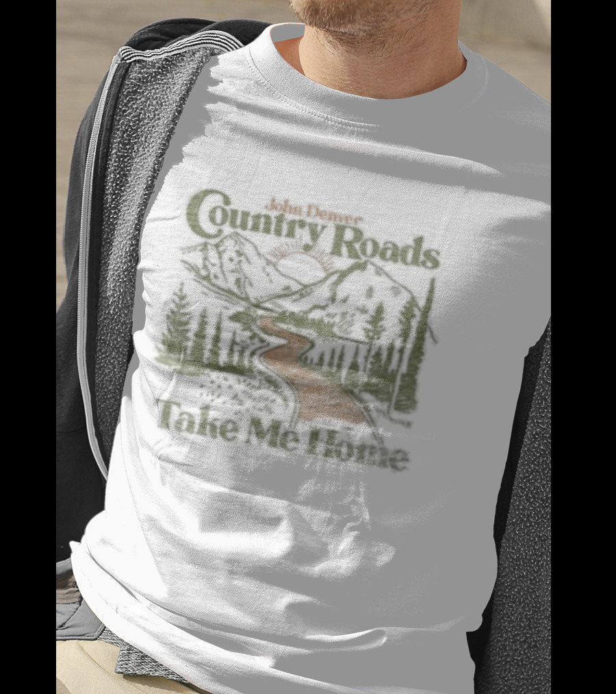 John Denver Country Roads Take Me Home Mountain Scene T-Shirt