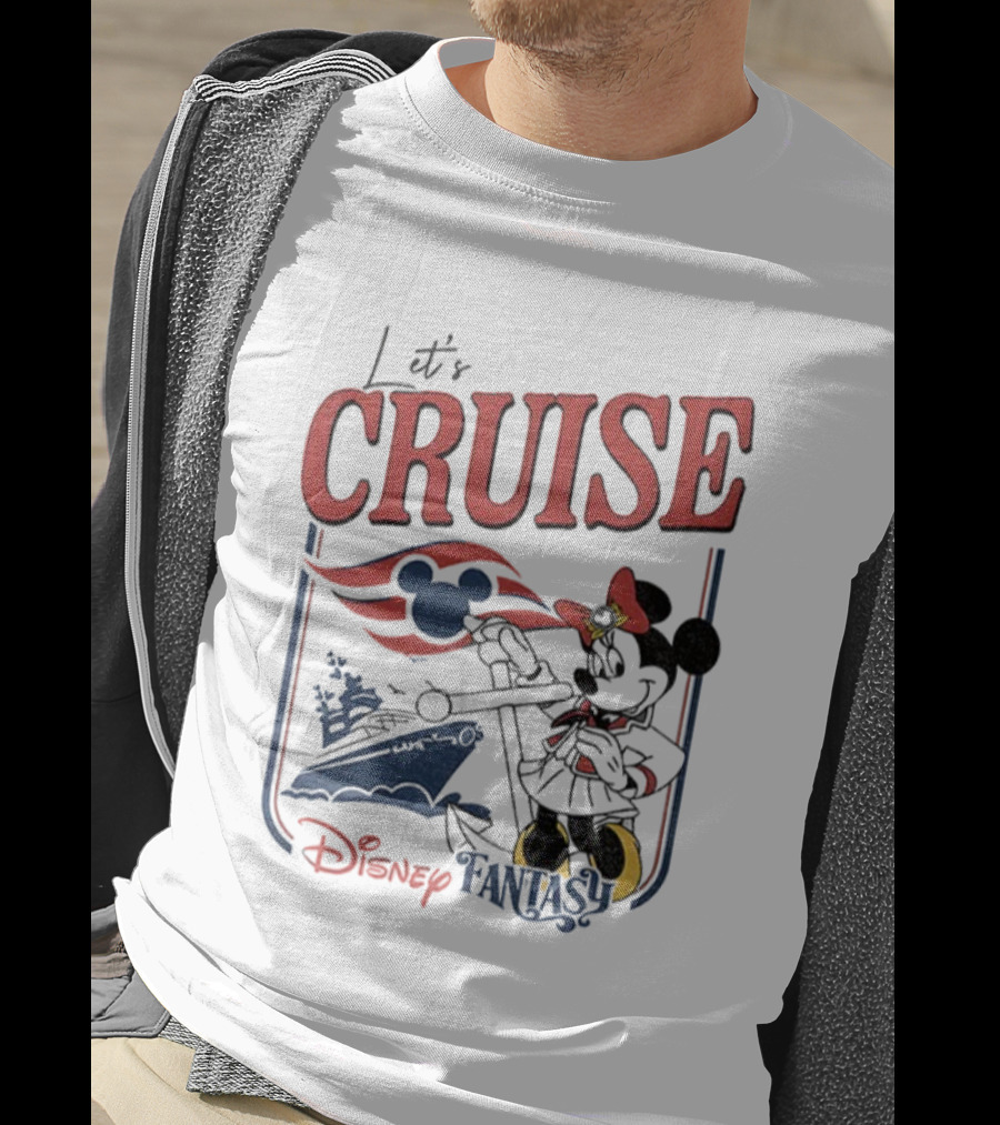 Mickey Minnie Disney Fantasy Family Cruise Let's Cruise Adventure T-Shirt