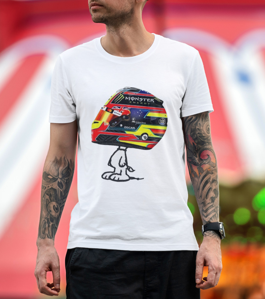 Oscar Piastri Monster Energy Racing Helmet Snoopy T-Shirt