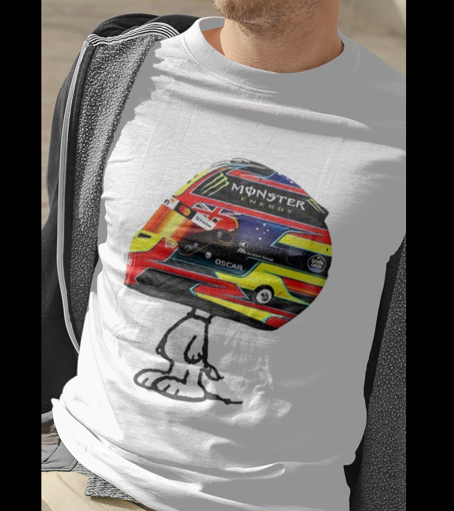 Oscar Piastri Monster Energy Racing Helmet Snoopy T-Shirt