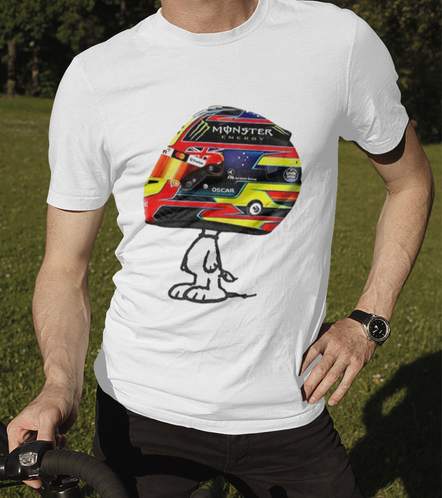 Oscar Piastri Monster Energy Racing Helmet Snoopy T-Shirt