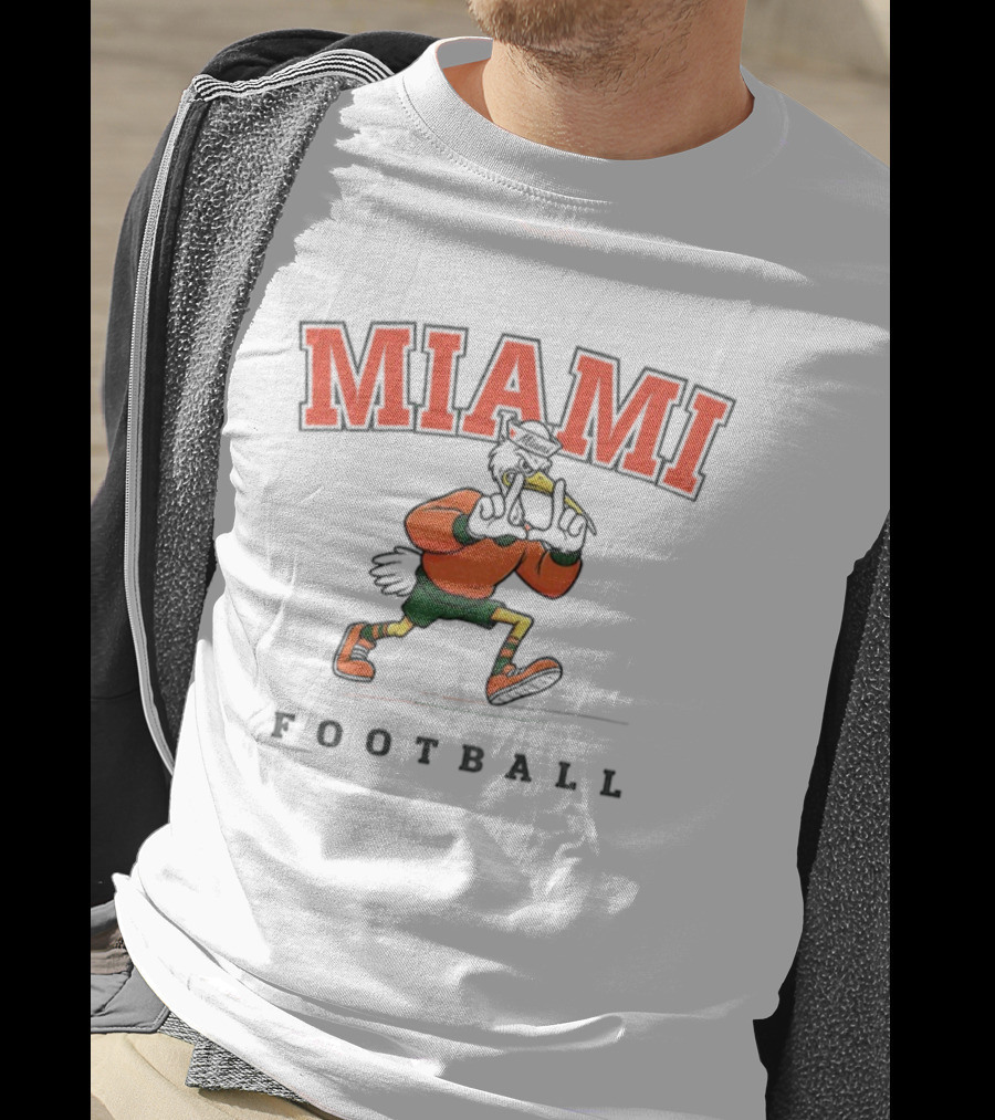 Vintage Miami Hurricanes Football Mascot Retro Style T-Shirt