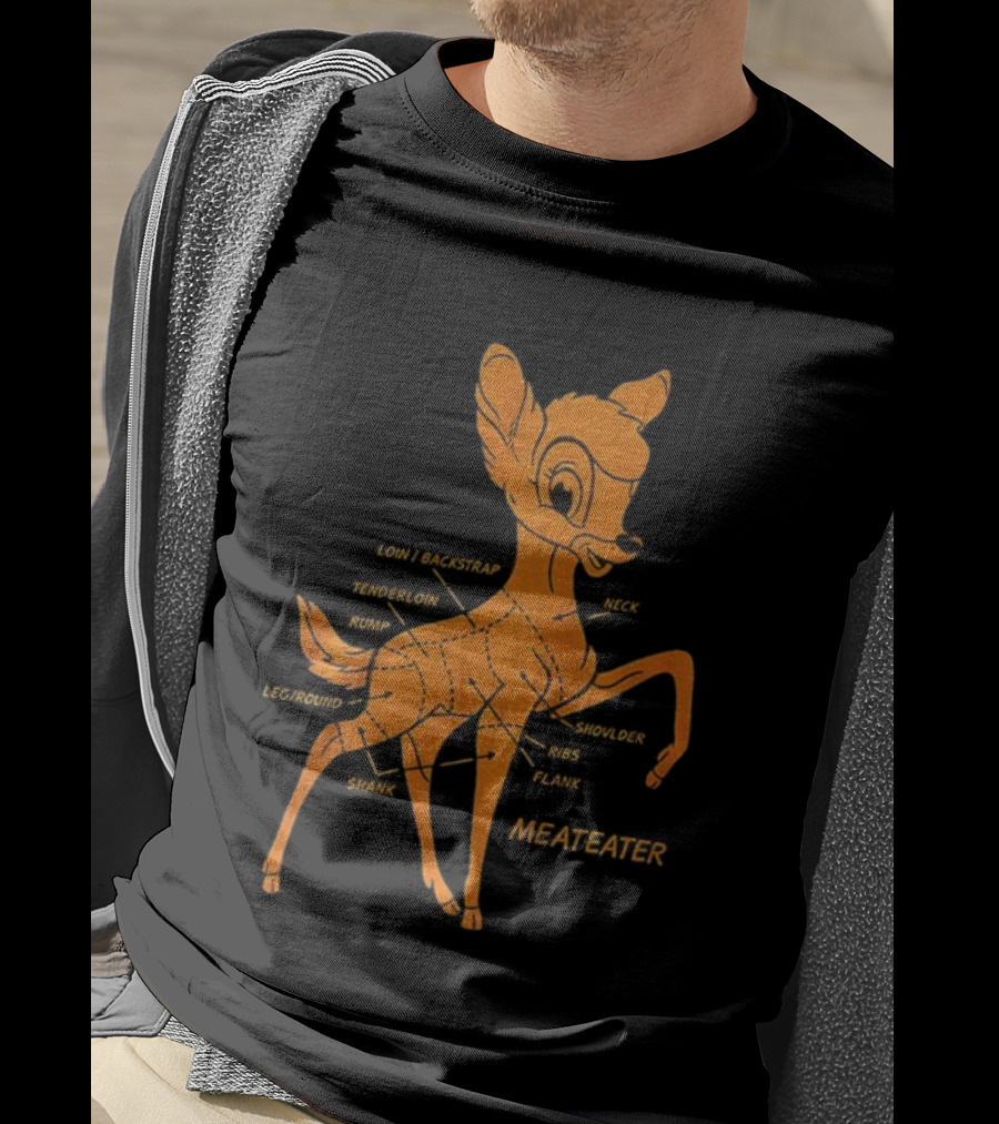 Bambi Deer Butchering Diagram Meateater T-Shirt