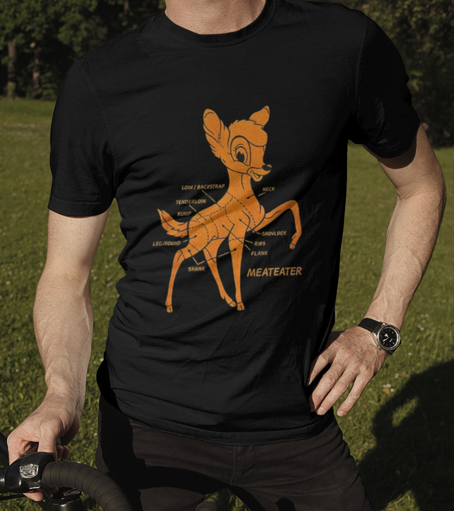 Bambi Deer Butchering Diagram Meateater T-Shirt