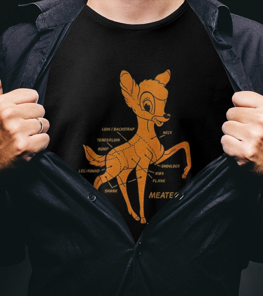 Bambi Deer Butchering Diagram Meateater T-Shirt