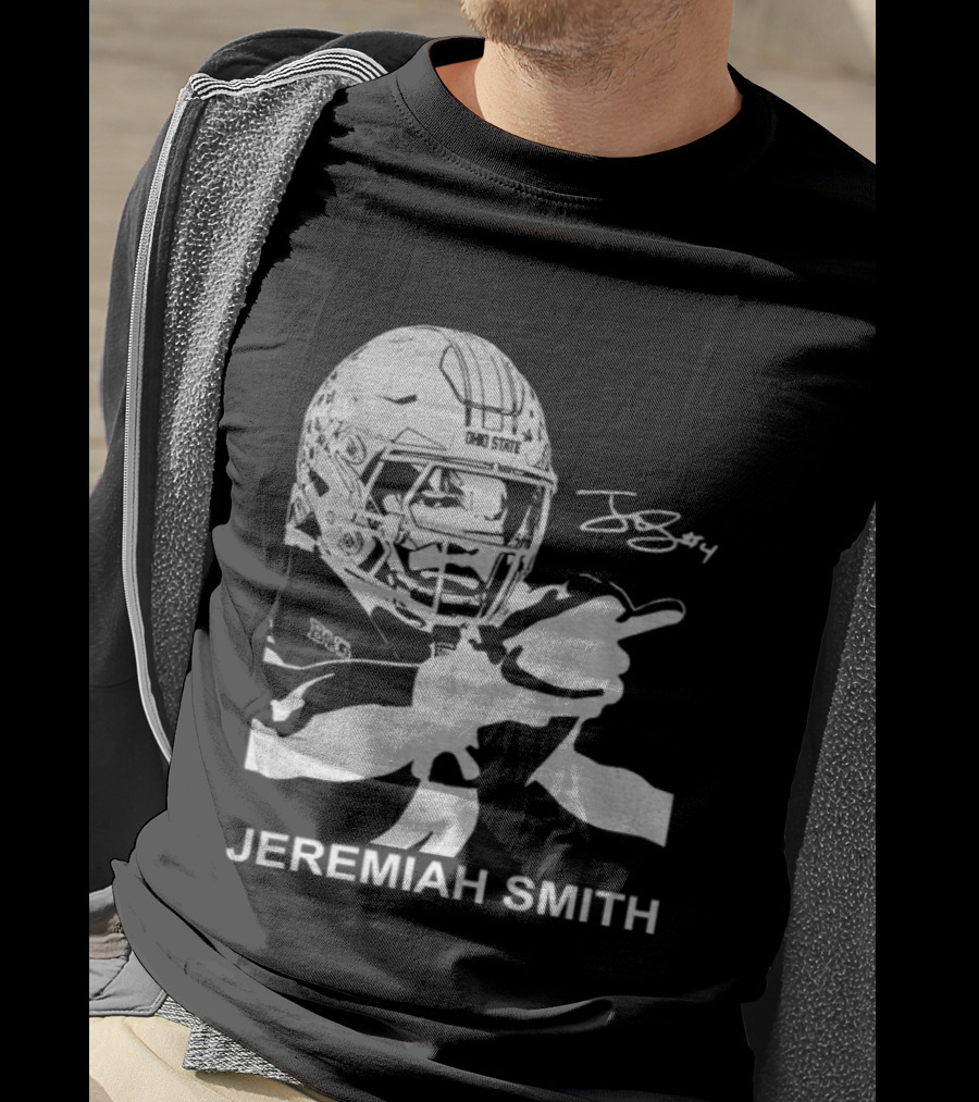 Jeremiah Smith Ohio State Buckeyes Signature Middle Finger Football Image T-Shirt