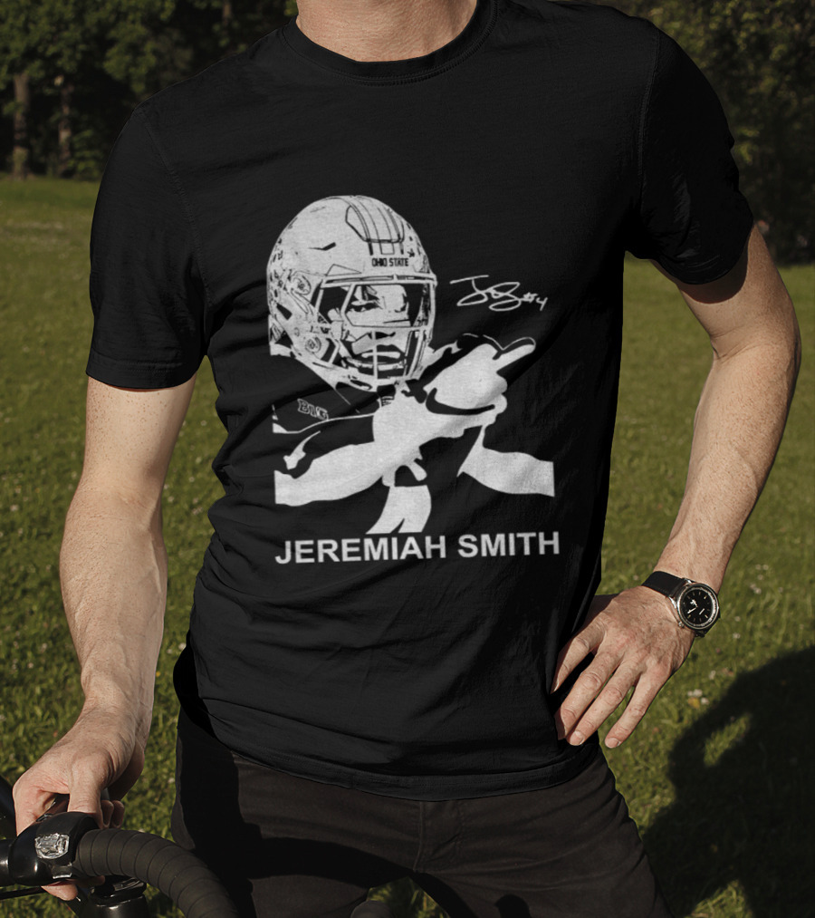 Jeremiah Smith Ohio State Buckeyes Signature Middle Finger Football Image T-Shirt