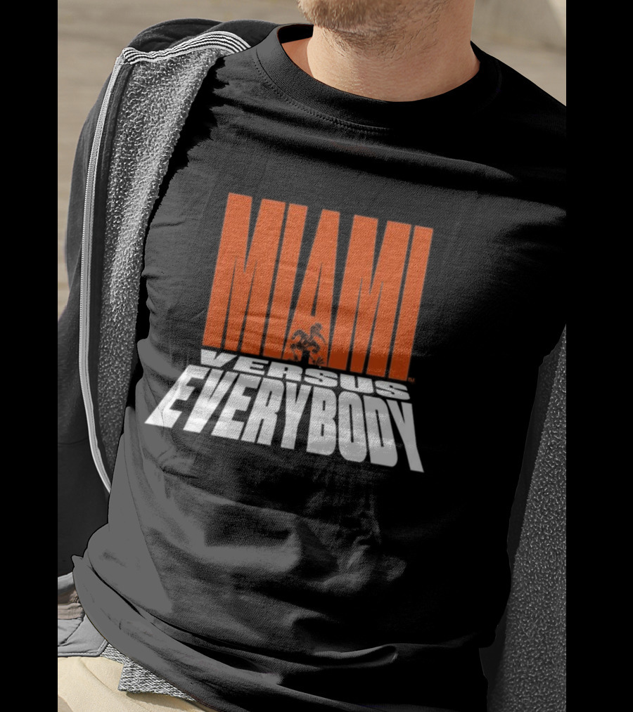 Miami Hurricanes Football Miami Versus Everybody Mascot T-Shirt