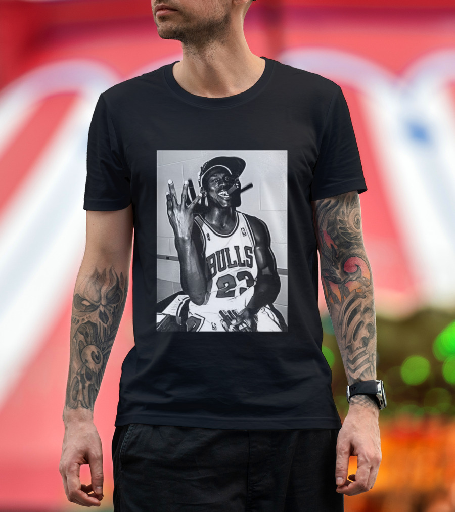 Chicago Bulls Michael 23 Cigar Celebration 4x Champions T-Shirt