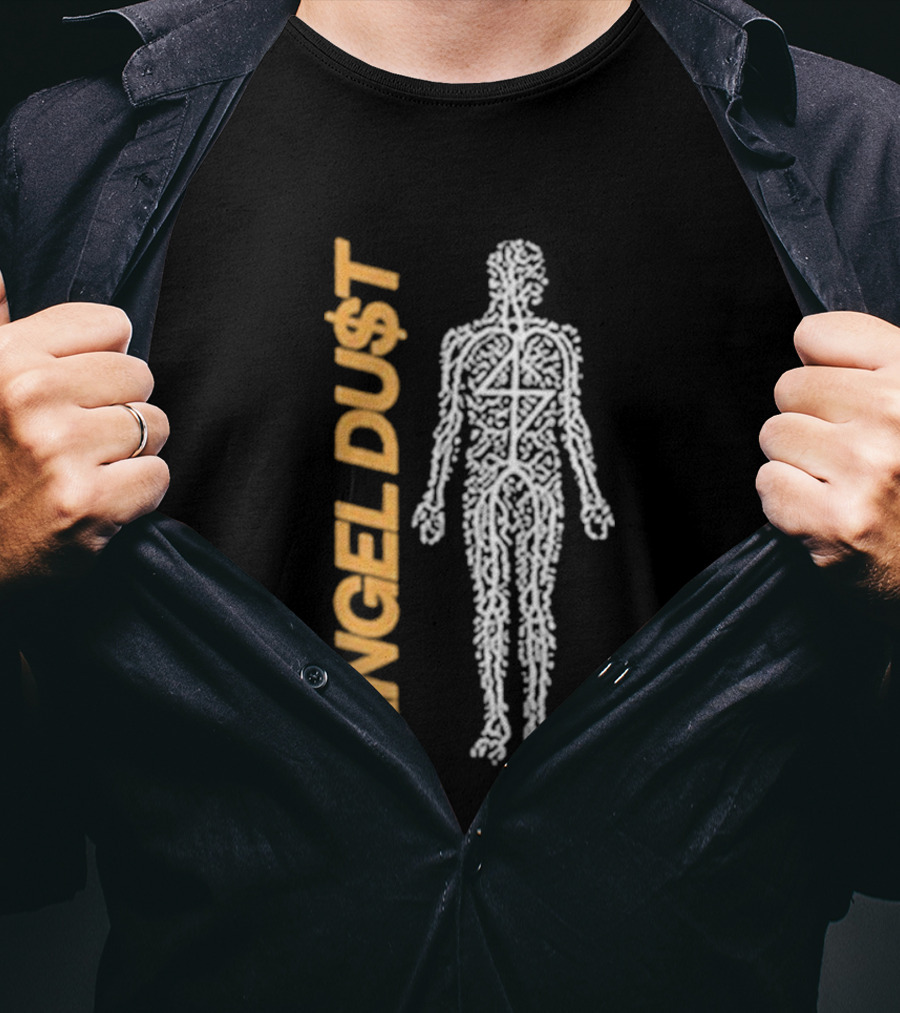 Angel Du$t Money Man Skeleton Outline T-Shirt
