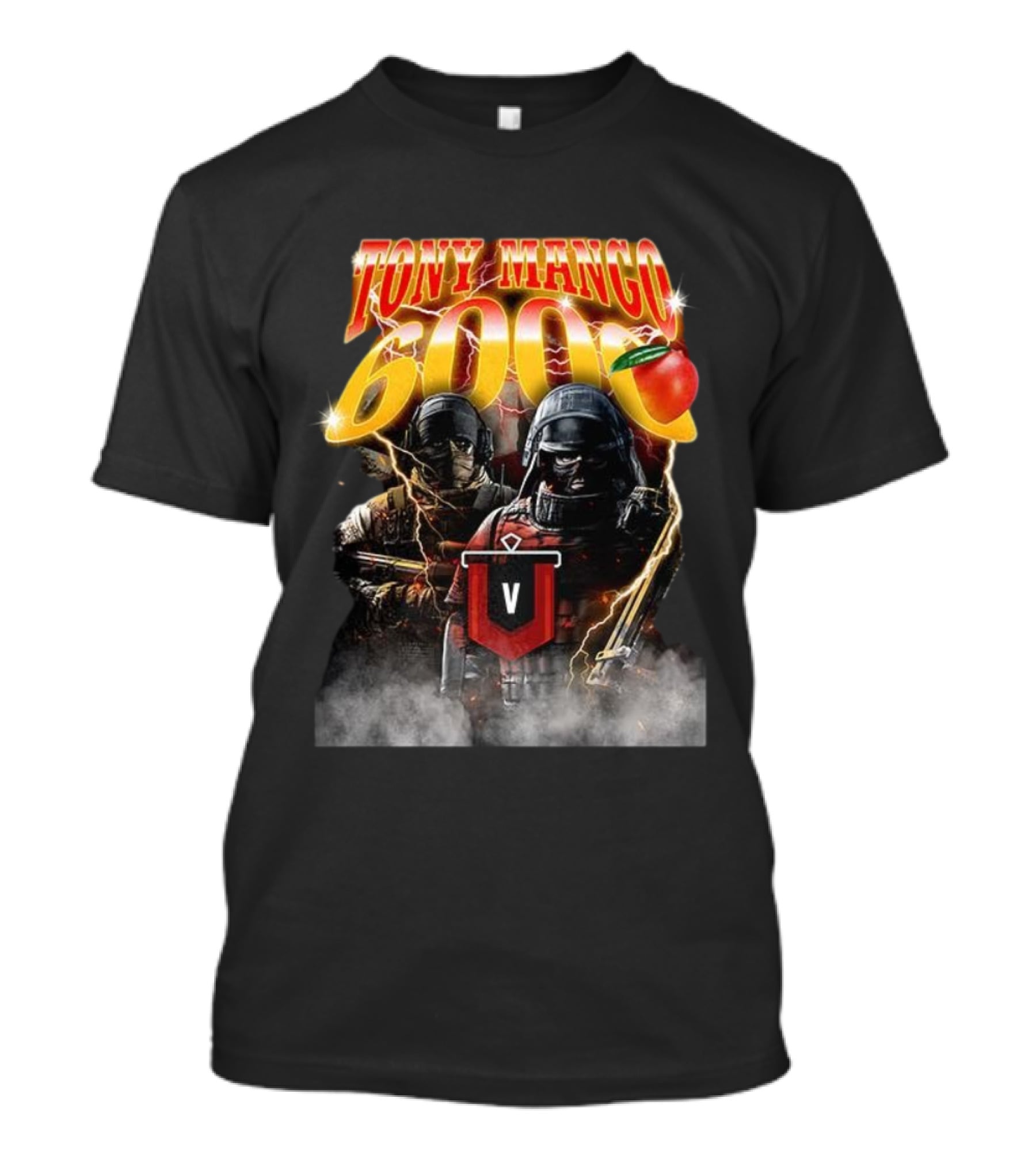 Tony Mango 6000 Lightning Soldiers V Badge Image T-Shirt
