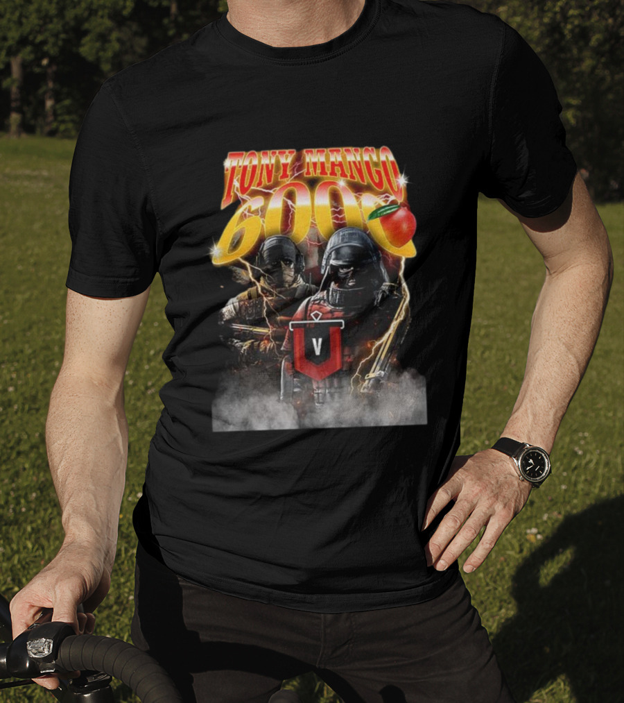 Tony Mango 6000 Lightning Soldiers V Badge Image T-Shirt
