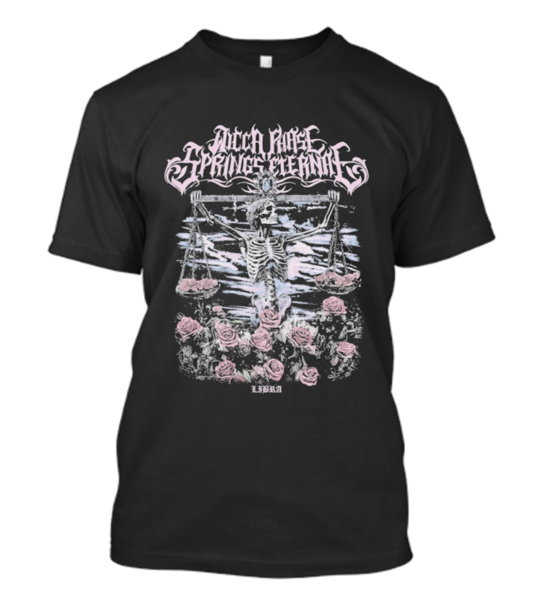 Wicca Phase Springs Eternal Skeleton Roses Delicate Floral Skeletal Fusion T-Shirt