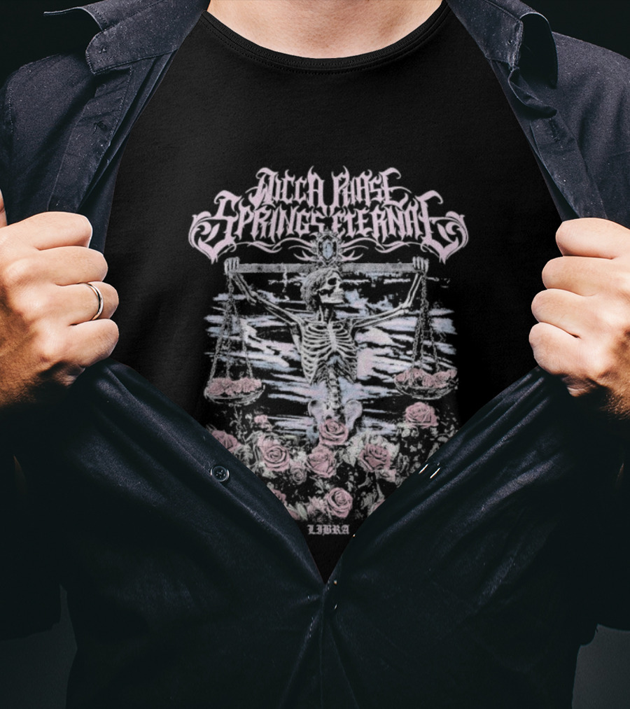 Wicca Phase Springs Eternal Skeleton Roses Delicate Floral Skeletal Fusion T-Shirt