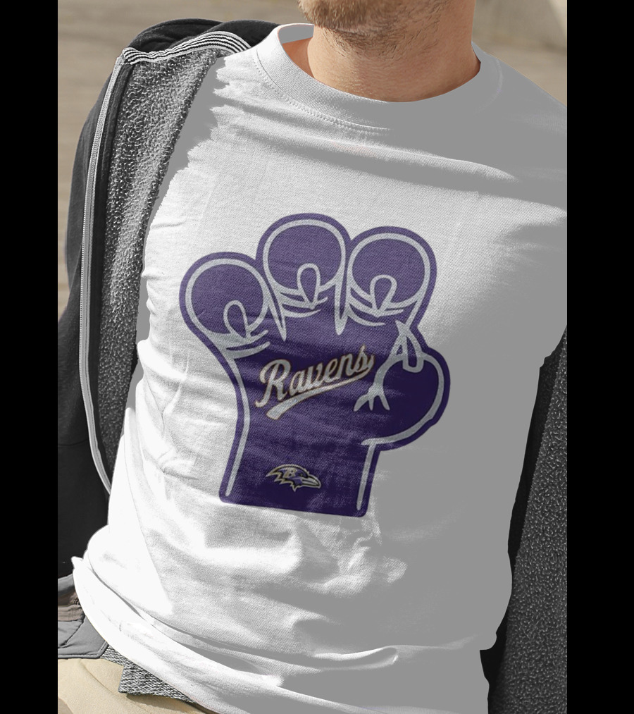 Baltimore Ravens Foam Claw Hand Purple Team Spirit Fan Gear T-Shirt