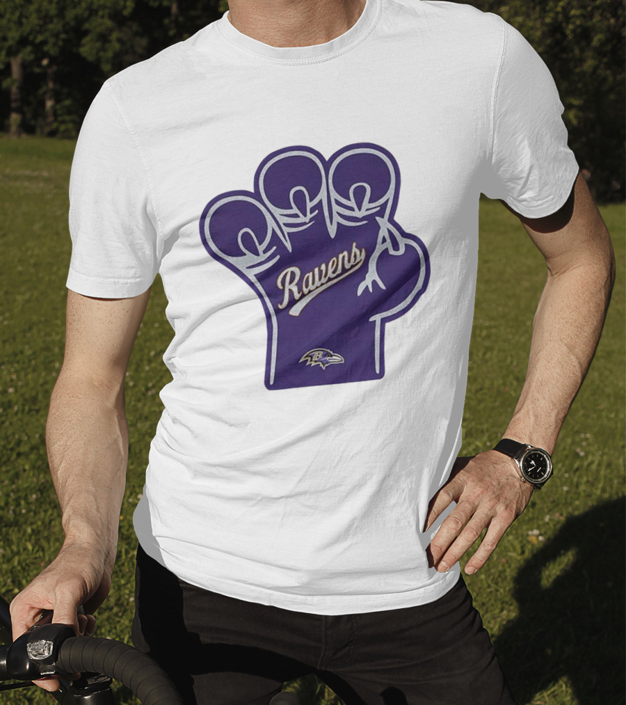 Baltimore Ravens Foam Claw Hand Purple Team Spirit Fan Gear T-Shirt