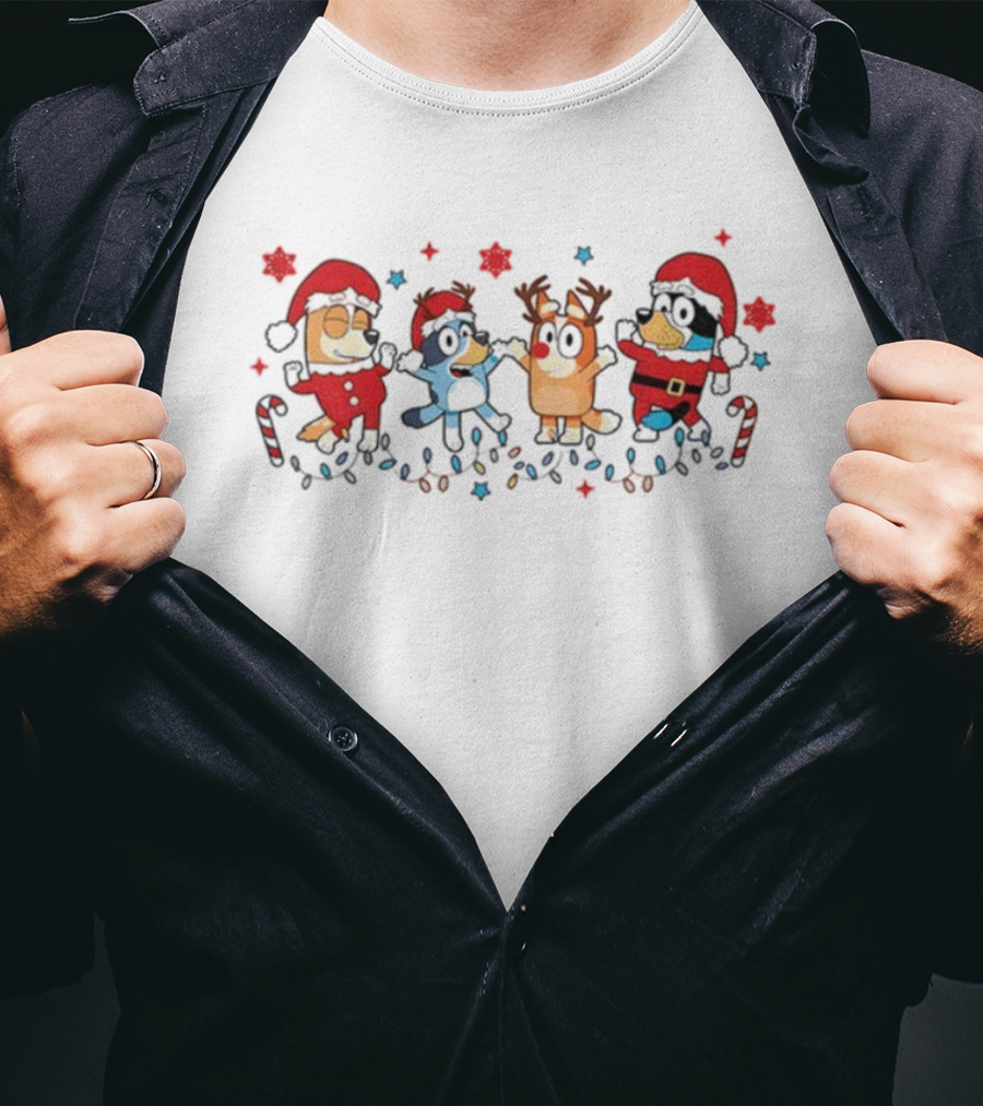 Bluey Family Christmas 2025 Winter Santa Holiday Fun T-Shirt