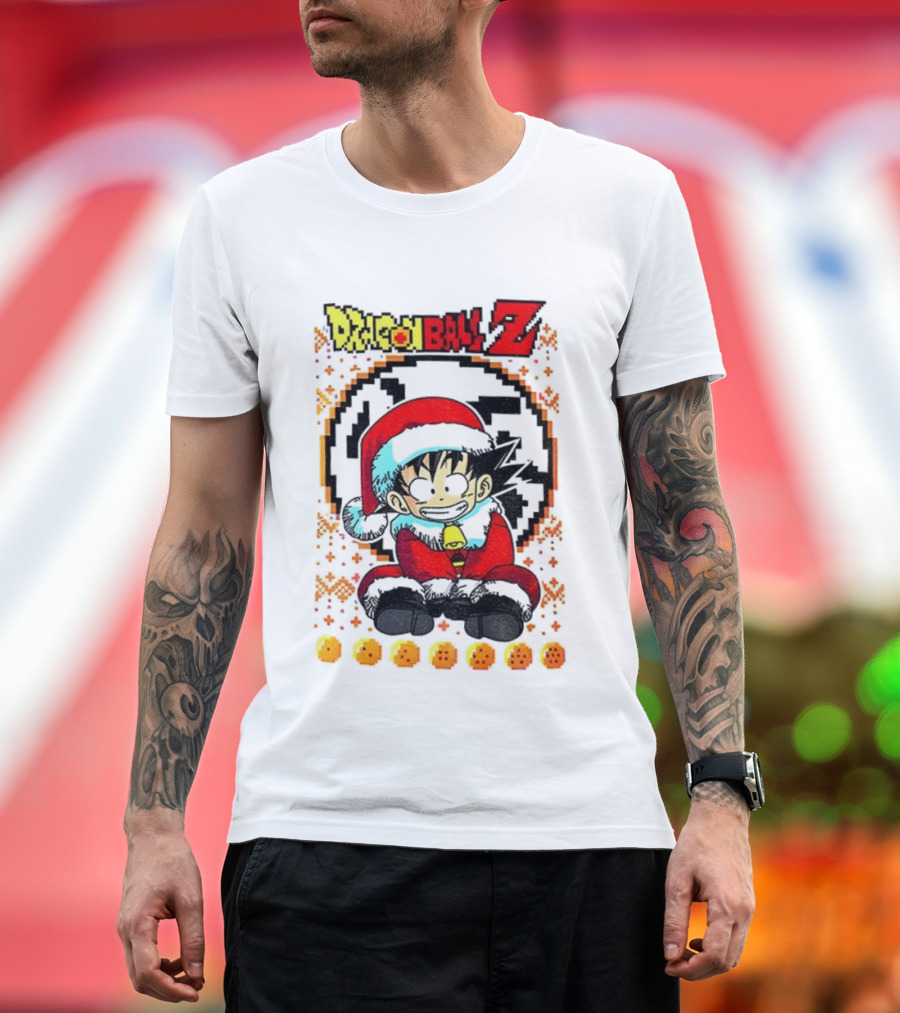 Dragon Ball Z Christmas Goku Santa Outfit With Dragon Balls T-Shirt