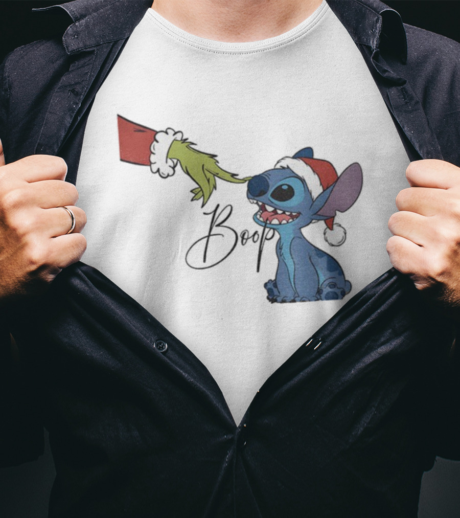 Grinch Boop Stitch Christmas 2025 T-Shirt
