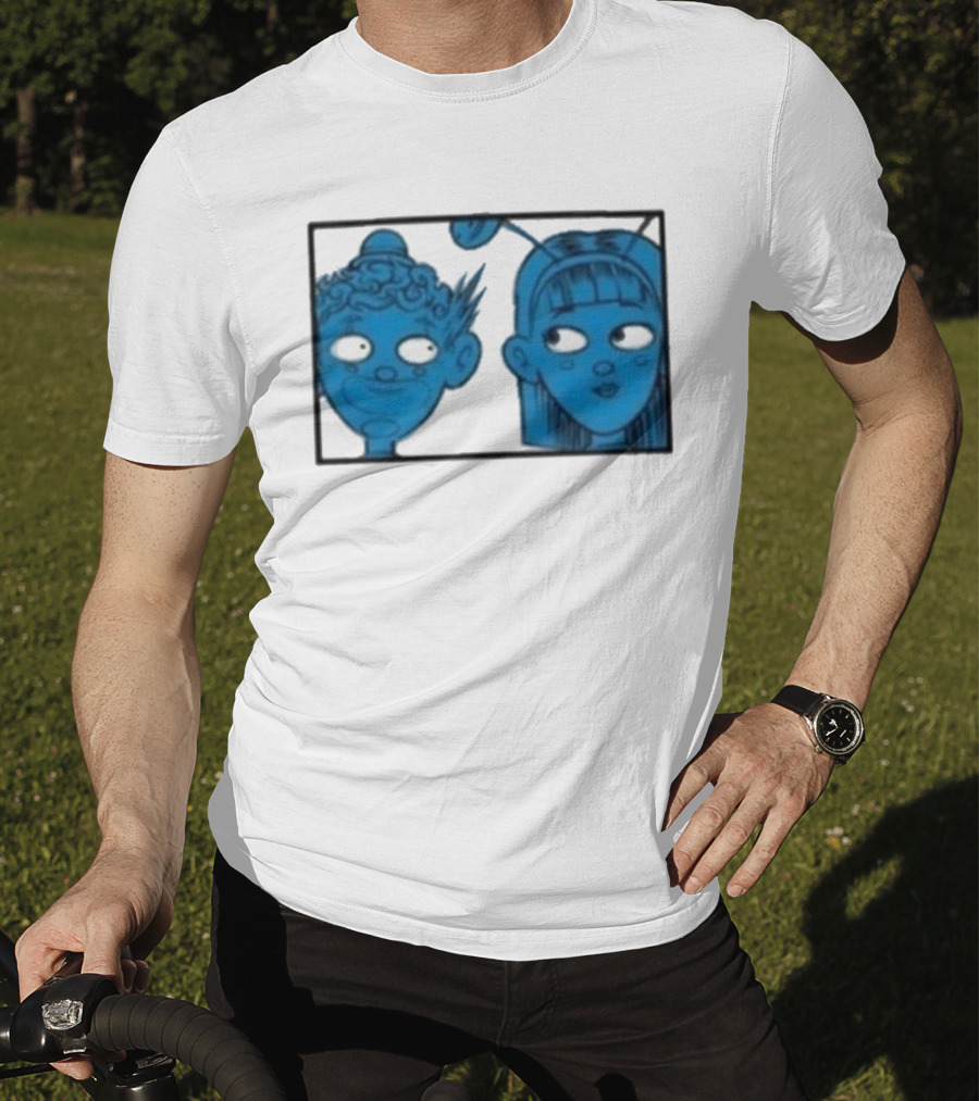 Homestuck Whistles Comic Characters Blue Faces Retro Style T-Shirt