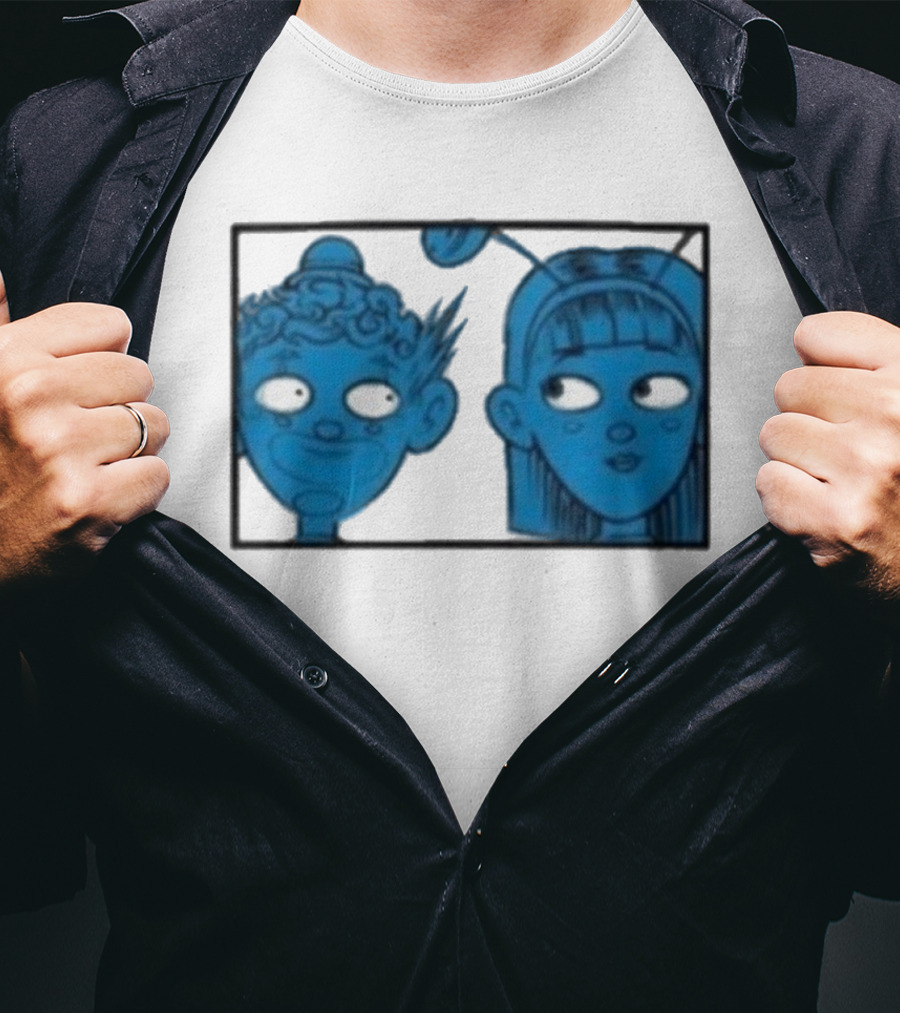 Homestuck Whistles Comic Characters Blue Faces Retro Style T-Shirt