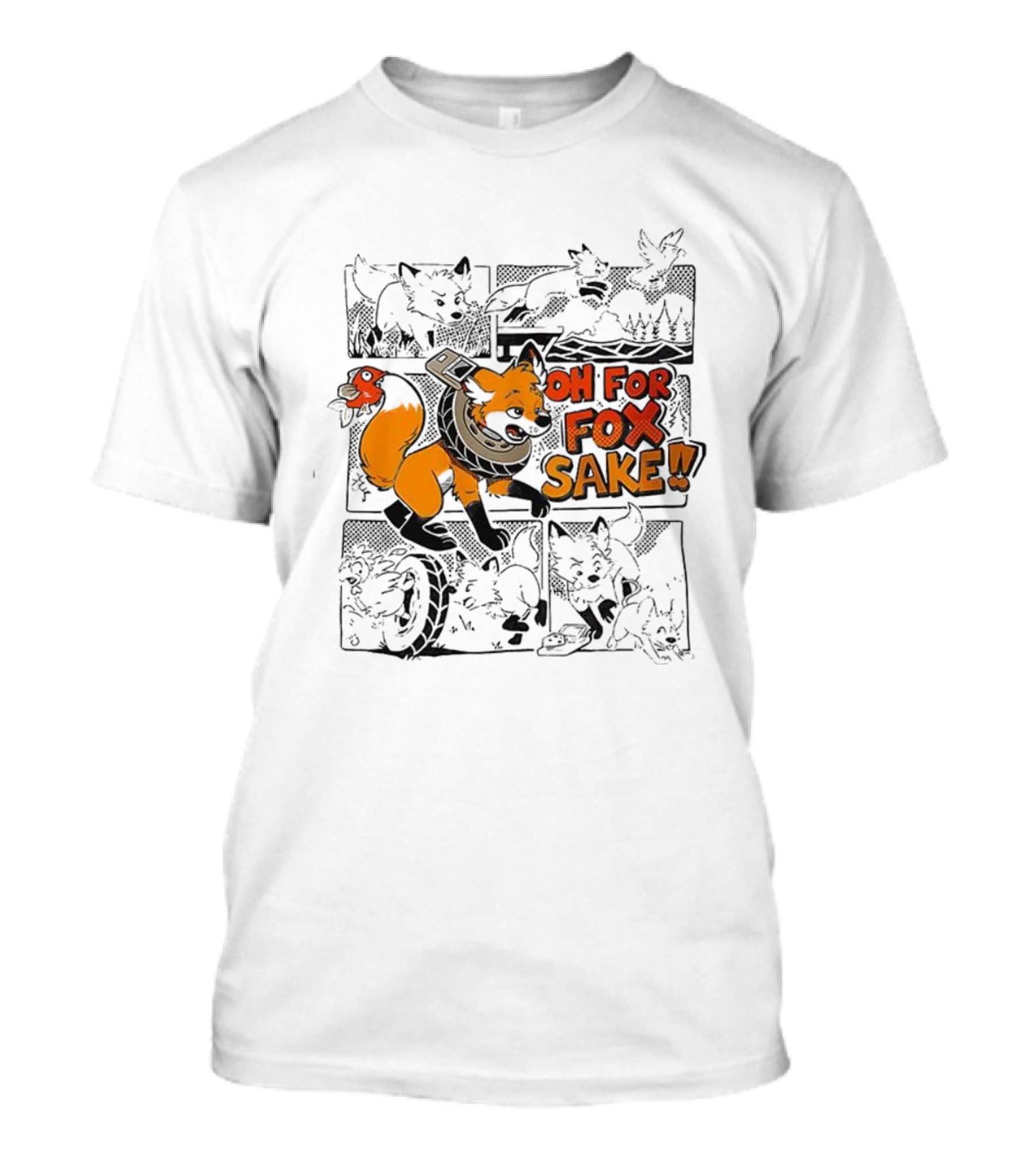 Oh For Fox Sake Cartoon Fox Humor T-Shirt