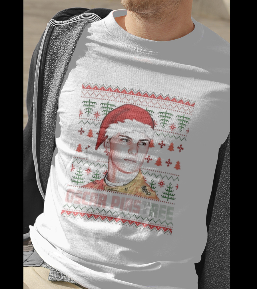 Oscar Piastree Santa Hat Merry Christmas T-Shirt