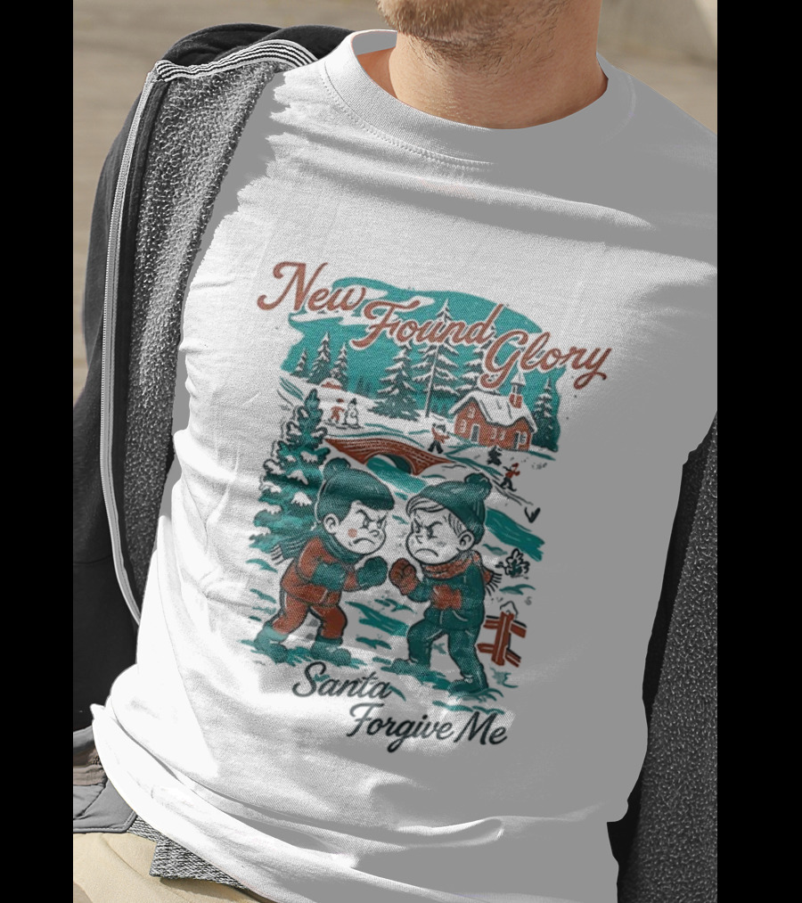 New Found Glory Santa Forgive Me Winter Scene T-Shirt