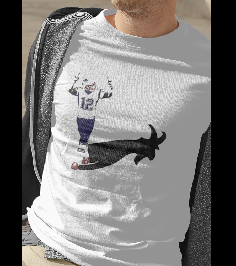 Tom Brady Tampa Bay Buccaneers 2025 The Goat Shadow Football 12 T-Shirt