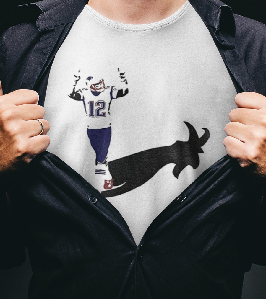 Tom Brady Tampa Bay Buccaneers 2025 The Goat Shadow Football 12 T-Shirt