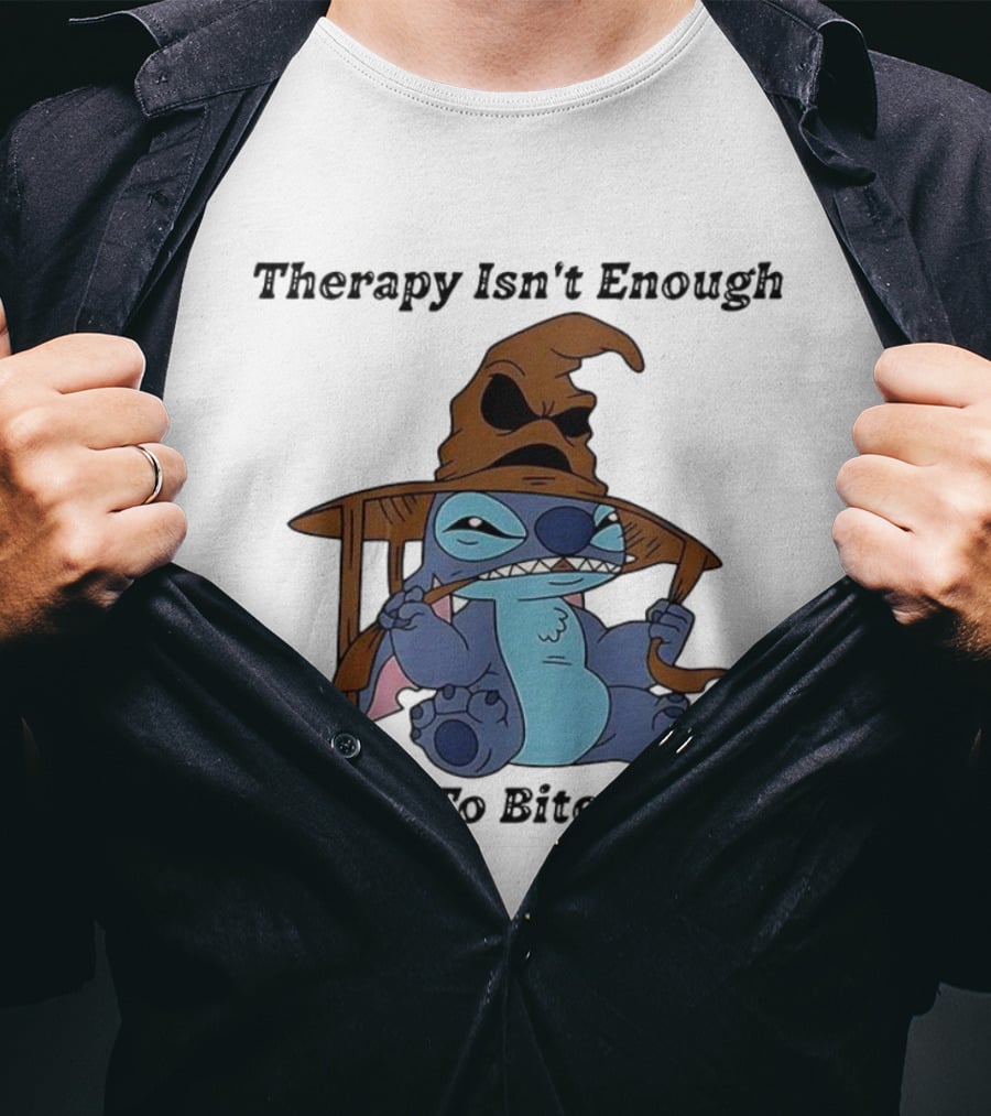 Therapy Isn't Enough I Need To Bite People Stitch Mood T-Shirt