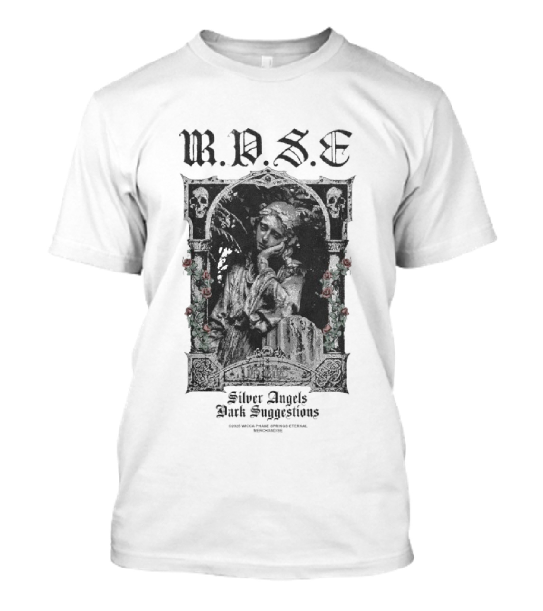 Wicca Phase Springs Eternal WPSE Silver Angels Dark Suggestions Rose Angel T-Shirt