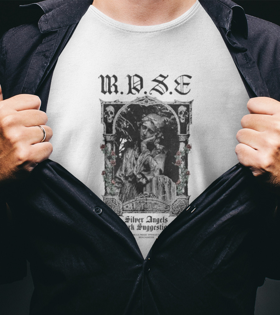 Wicca Phase Springs Eternal WPSE Silver Angels Dark Suggestions Rose Angel T-Shirt