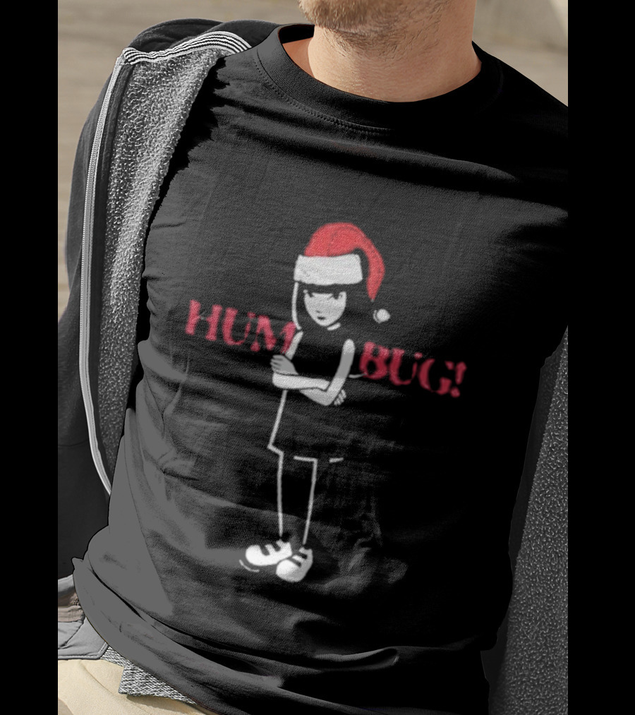 Emily The Strange Humbug Christmas Santa Hat T-Shirt