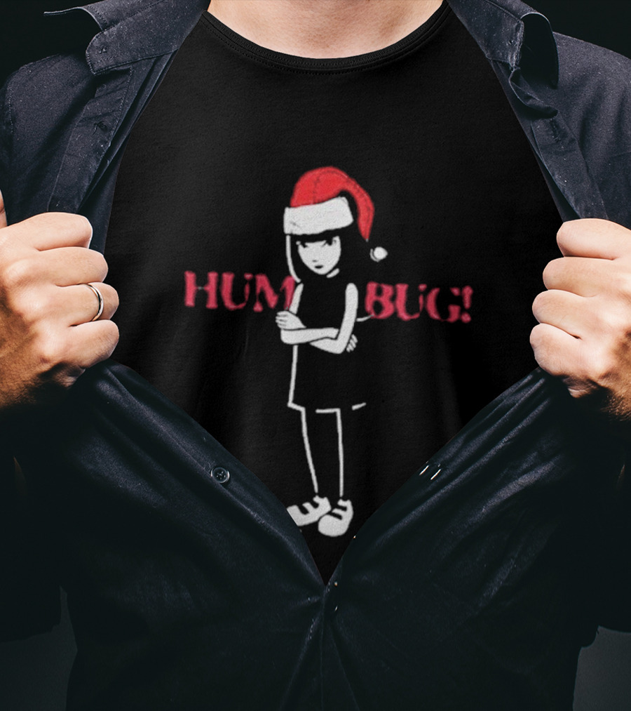 Emily The Strange Humbug Christmas Santa Hat T-Shirt