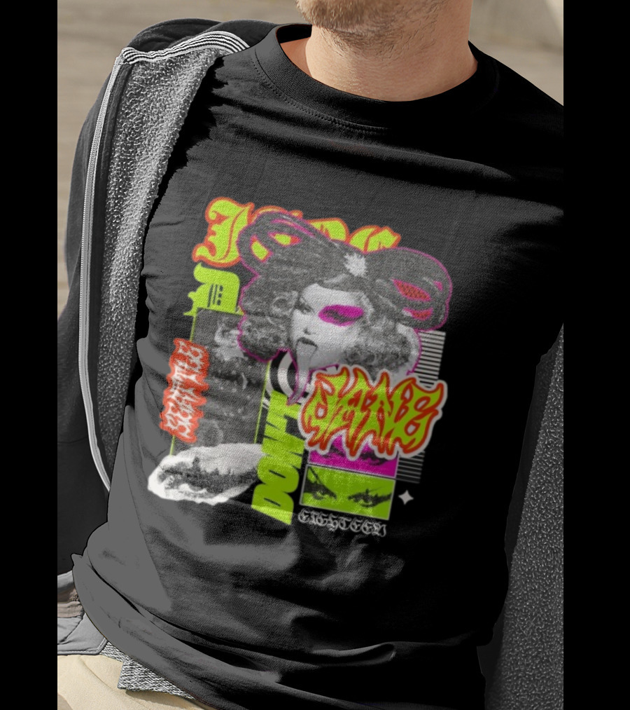 Jane Don't Glam Punk Retro Vibe Colorful Collage T-Shirt