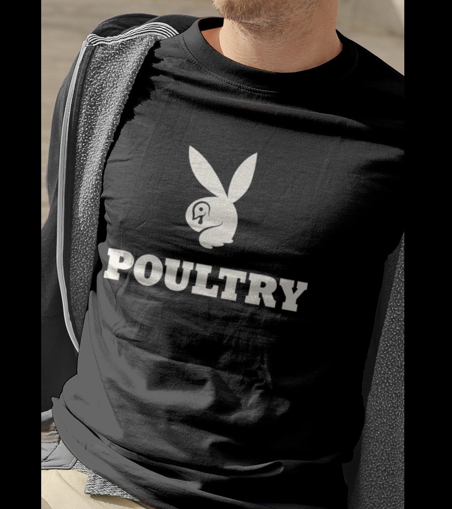 Poultry Playboy Parody Logo T-Shirt