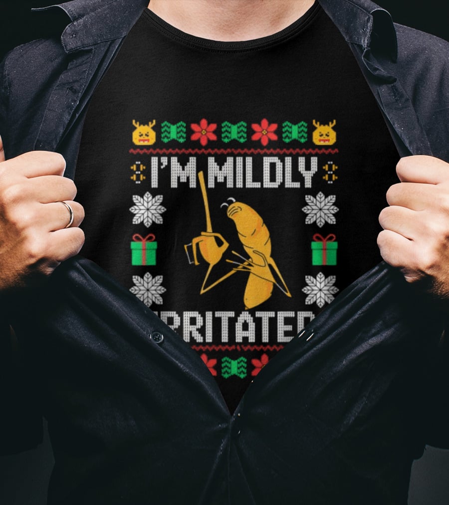 I'm Mildly Irritated Marcus Worm Christmas Ugly Sweater Gifts T-Shirt